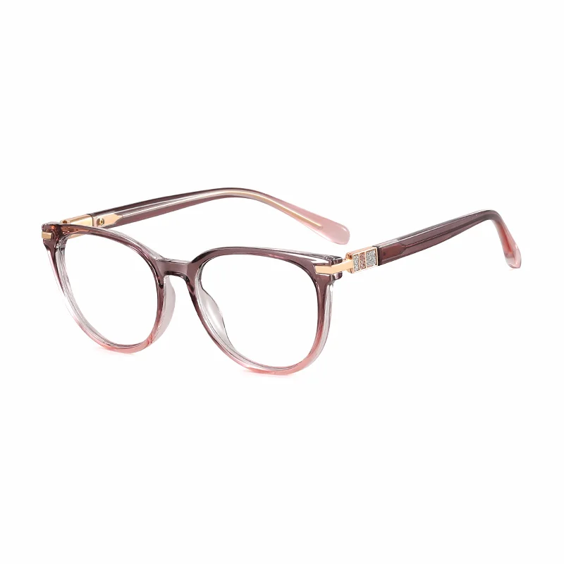 Ralferty Women's Full Rim Round Cat EyeTr 90 Acetate Eyeglasses 82162 Full Rim Ralferty C4 Gray Pink CHINA 