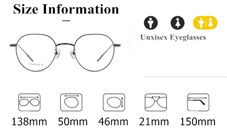 Aimee Women's Full Rim Round Titanium Eyeglasses 50138