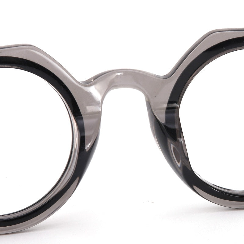 Muzz Unisex Full Rim Flat Top Round Acetate Eyeglasses 009 Full Rim Muzz   