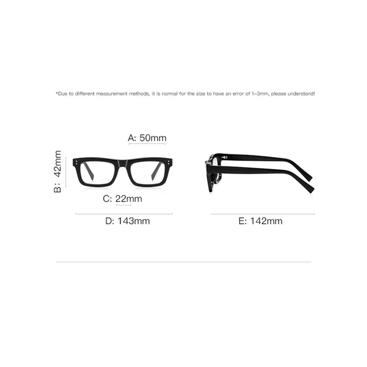 Reven Jate Unisex Full Rim Square Thick Tr 90 Eyeglasses J2193 Full Rim Reven Jate   