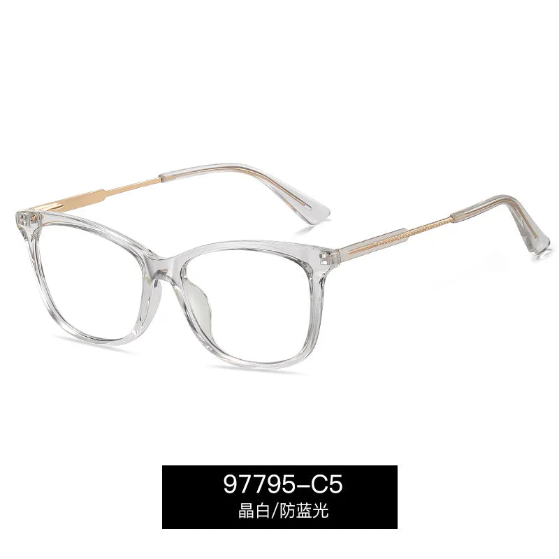 Reven Jate Women's Full Rim Square Tr 90 Alloy Eyeglasses 397795
