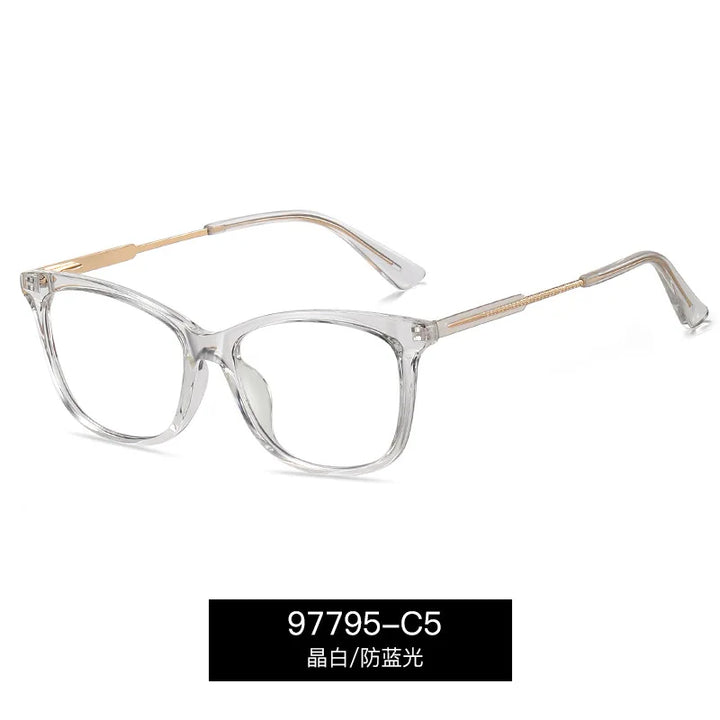 Reven Jate Women's Full Rim Square Tr 90 Alloy Eyeglasses 397795