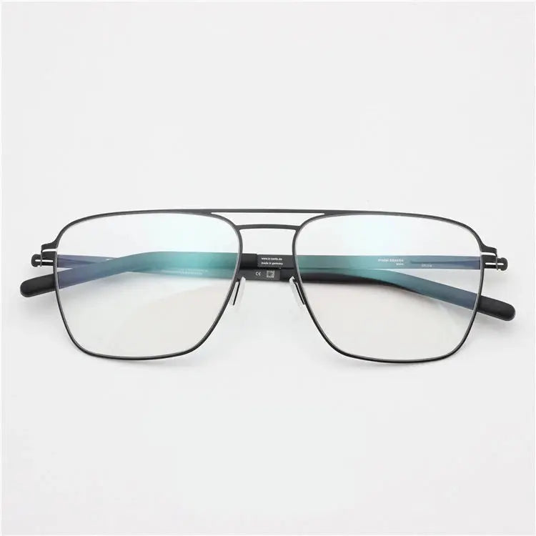 Bobbie 571545 Unisex 138mm Full Rim Square Double Bridge Steel Frames FuzWeb