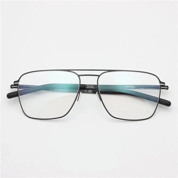 Bobbie 571545 Unisex 138mm Full Rim Square Double Bridge Steel Frames FuzWeb