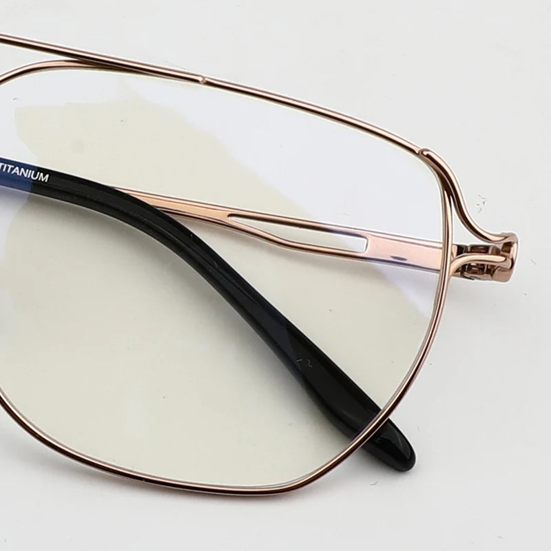 Muzz Unisex Full Rim Oval Double Bridge Titanium Eyeglasses 10173 Full Rim Muzz   