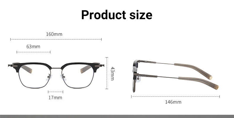 Vicky Unisex Full Rim Big Square Tr 90 Alloy Reading Glasses 53179