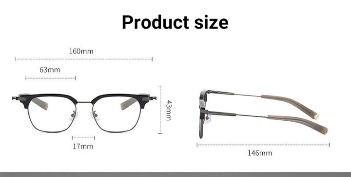 Vicky Unisex Full Rim Big Square Tr 90 Alloy Reading Glasses 53179