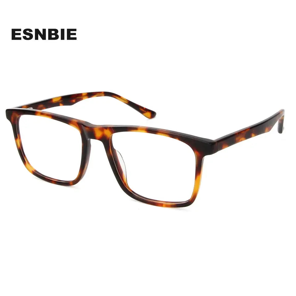 Esnbie 602224 Unisex Full Rim Brow Line Square Acetate Frames Esnbie