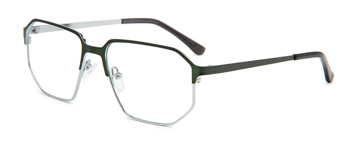 Esnbie Women's Full Rim Flat Top Polygon Alloy Eyeglasses 761021