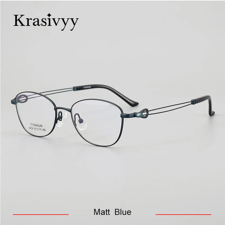 Krasivyy Women's Full Rim Oval Round Square Eyeglasses 443014 Full Rim Krasivyy Matt Blue  