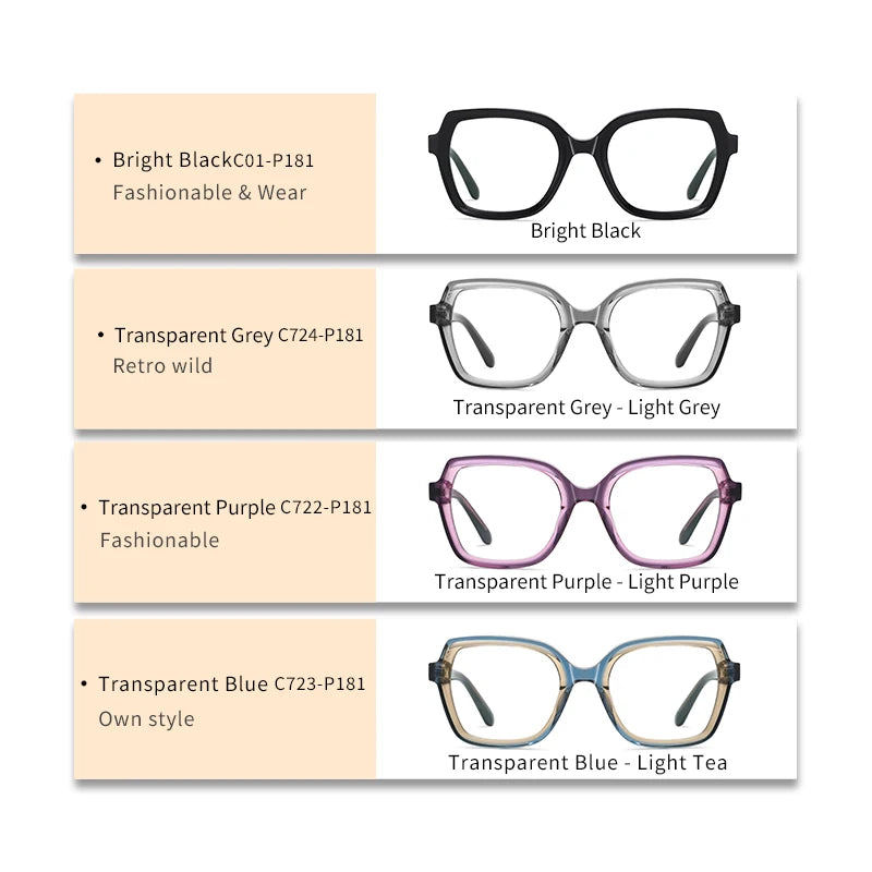 Gmei Women Full Rim Square Acetate Eyeglasses 8817 Full Rim Gmei Optical   