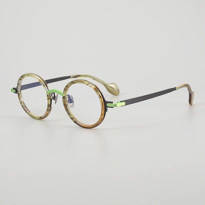 Muzz Unisex Full Rim Round Acetate Titanium Eyeglasses 817402