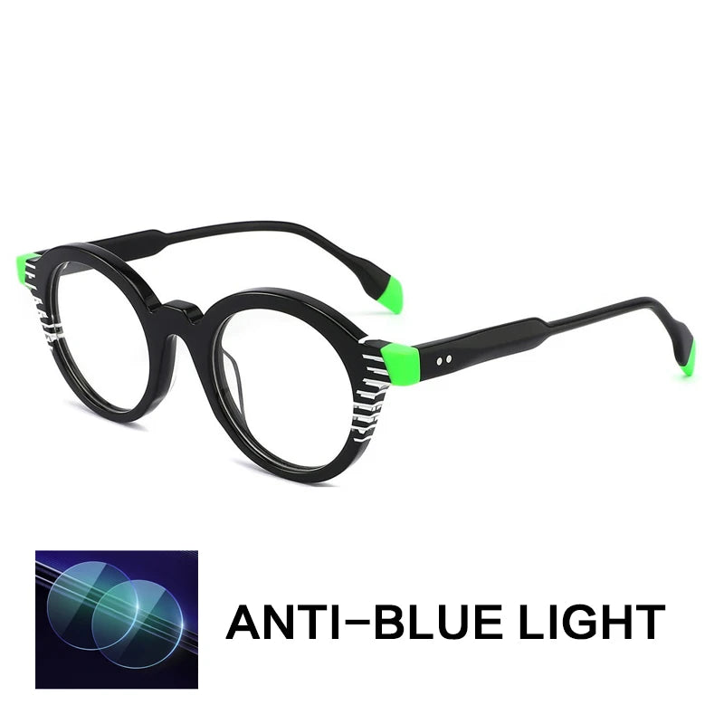 Gatenac Unisex Full Rim Oval Round Acetate Reading Glasses G1143