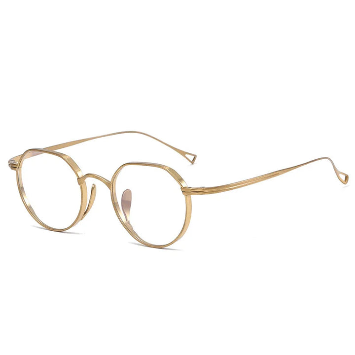 Yimaruili Unisex Full Rim Polygonal Pure Titanium Eyeglasses KMN9916 — view 5 | Yimaruili at FuzWeb