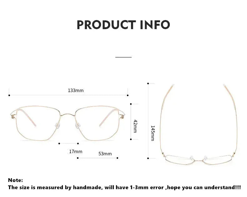 Aimee 175342 Full Rim Women’s Tailored Screwless Titanium Oval Frames FuzWeb