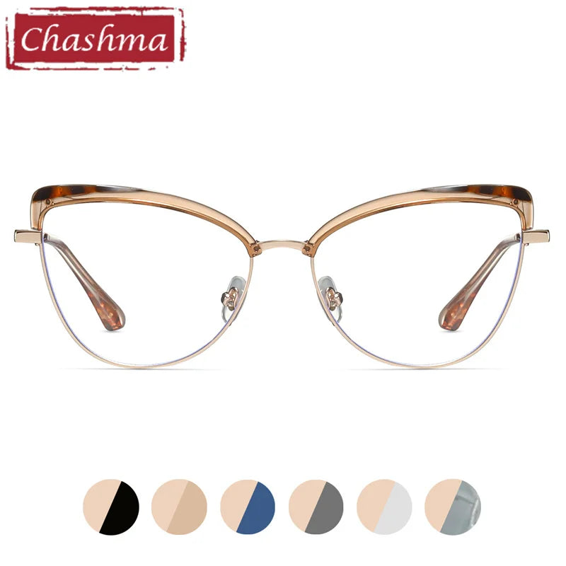 Chashma Ottica Women's Full Rim Cat Eye Tr 90 Alloy Eyeglasses 87274 Full Rim Chashma Ottica   