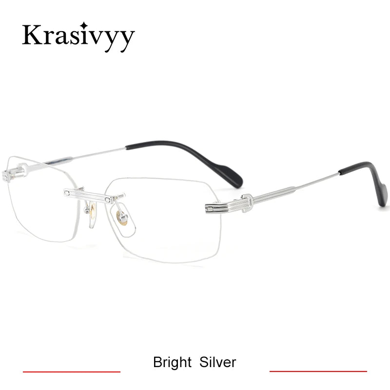 Krasivyy Women's Rimless Oval Square Titanium Eyeglasses 310271