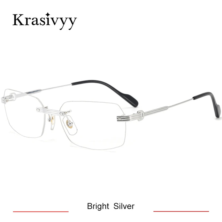 Krasivyy Women's Rimless Oval Square Titanium Eyeglasses 310271