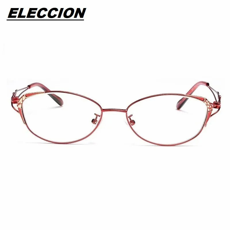 Eleccion Women's Full Rim Oval Alloy Eyeglasses 14016 Full Rim Eleccion