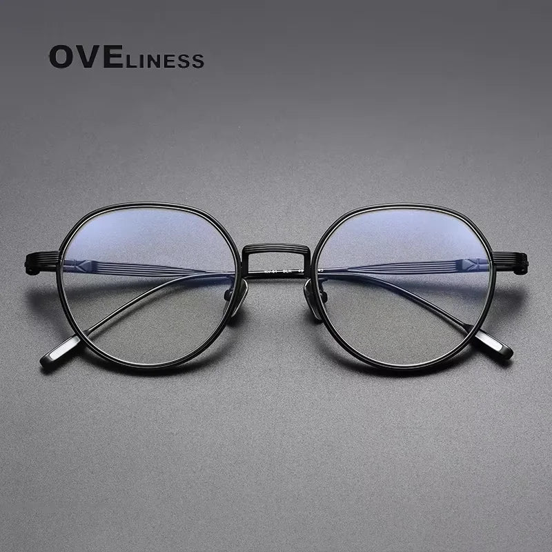 Oveliness Unisex Full Rim Polygon Acetate Titanium Eyeglasses 61661