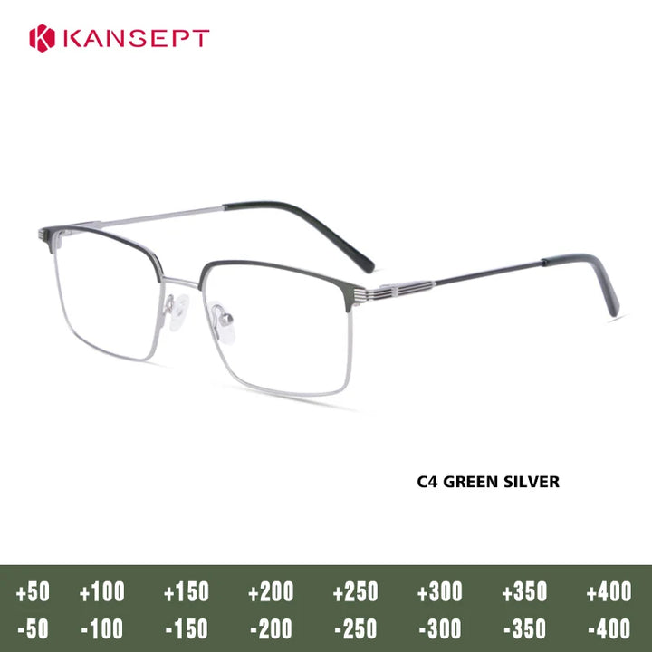 Kansept Women's Full Rim Square Alloy Reading Glasses 72502