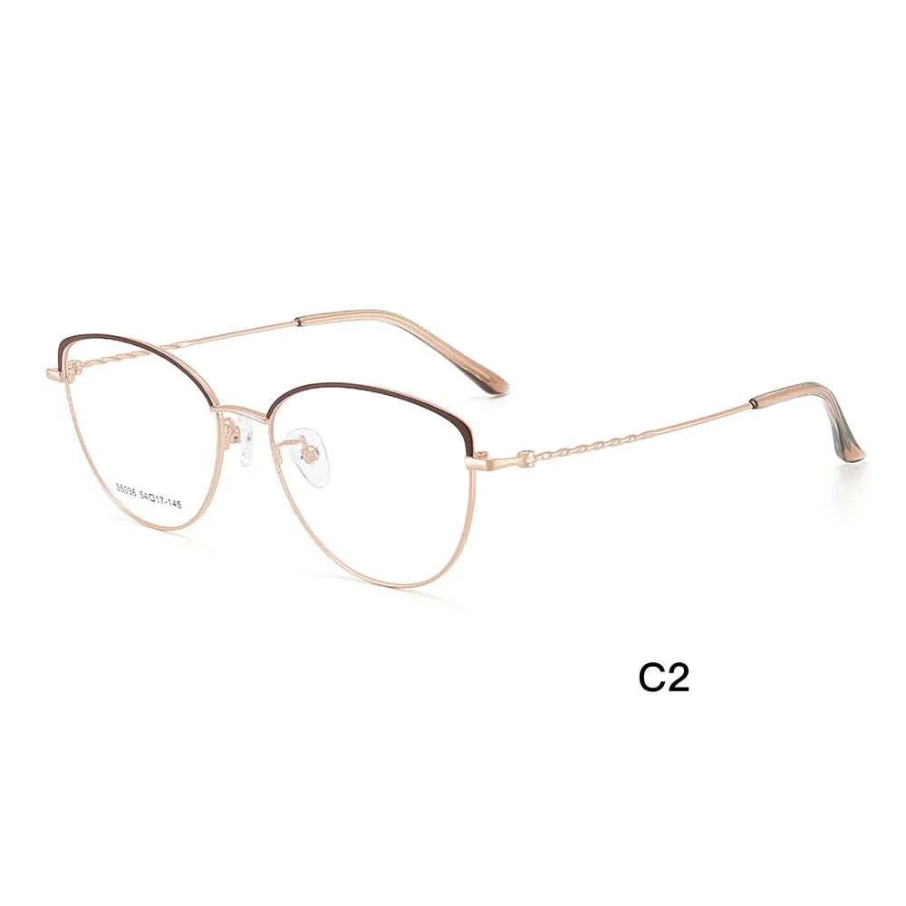 Gmei Optical 35036 women's cat eye alloy prescription eyeglasses — view 3
