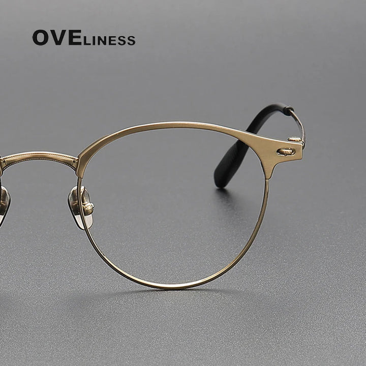 Oveliness Women's Full Rim Round Screwless Titanium Eyeglasses 70815 Full Rim Oveliness   