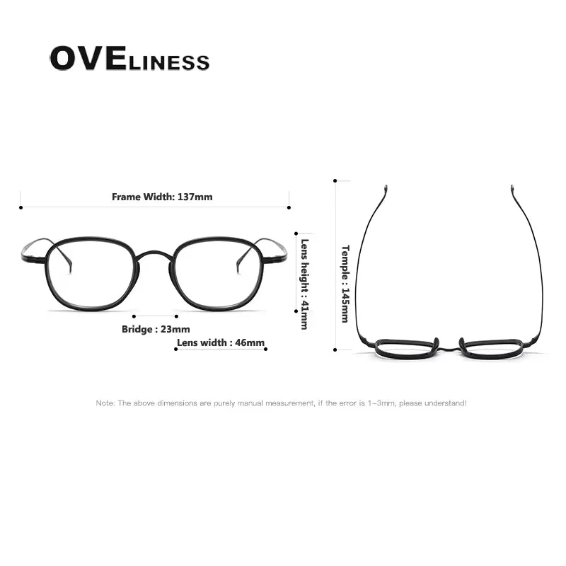 Oveliness Unisex Full Rim Square Titanium Acetate Eyeglasses 41221 Full Rim Oveliness   