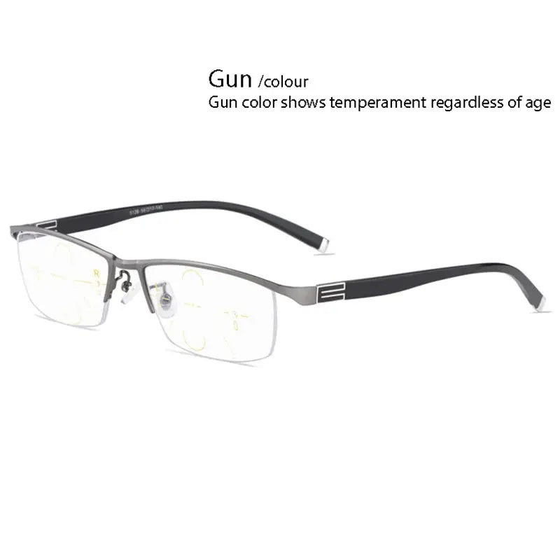 Handoer Unisex Semi Rim Square Alloy Progressive Reading Glasses 56170.
