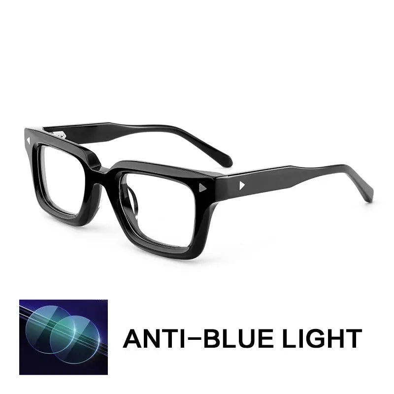 Gatenac Unisex Full Rim Square Brow Line Acetate Reading Glasses 66308.