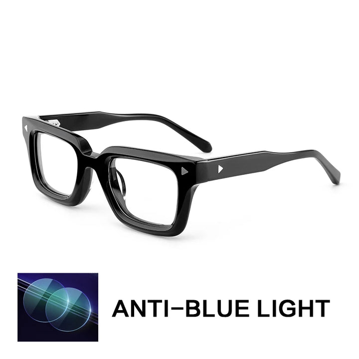 Gatenac Unisex Full Rim Square Brow Line Acetate Reading Glasses 66308