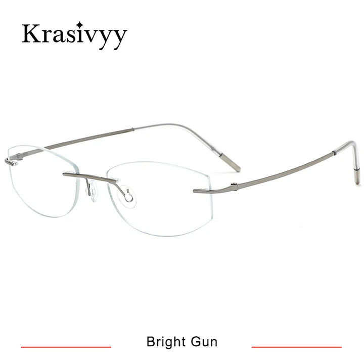 Krasivyy Women's Rimless Oval Screwless Titanium Eyeglasses 62106