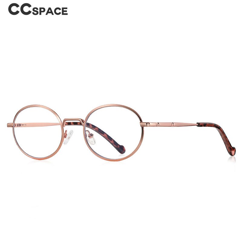 CCSpace Unisex Full Rim Round Oval Alloy Eyeglasses 56142 Full Rim CCspace   