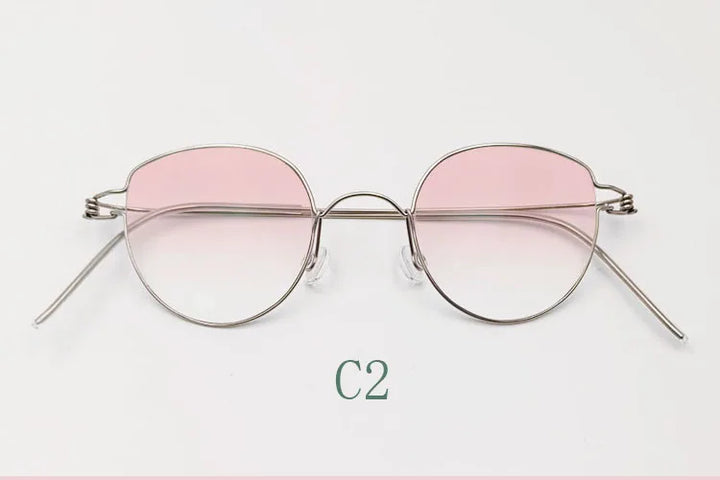 Yujo Unisex Full Rim Cat-Eye Stainless Steel Eyeglasses 42.39 — view 6 | Yujo at FuzWeb