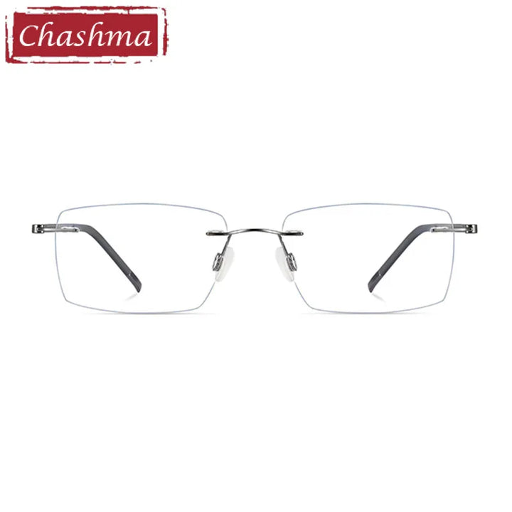 Chashma Men's Rimless Square Titanium Eyeglasses 7263 Rimless Chashma   