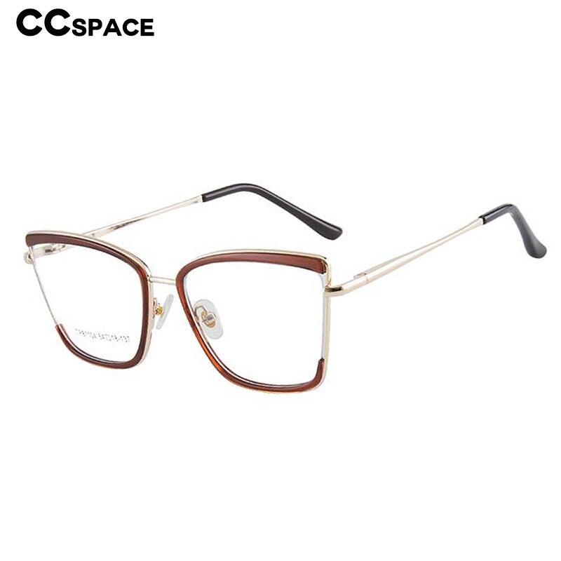 CCspace Unisex Full Rim Square Cat Eye TR 90 Alloy Eyeglasses 55915 Full Rim CCspace   