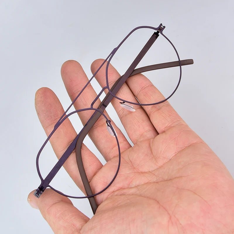 Bobbie Unisex Full Rim Oval Double Bridge Steel Eyeglasses 571448