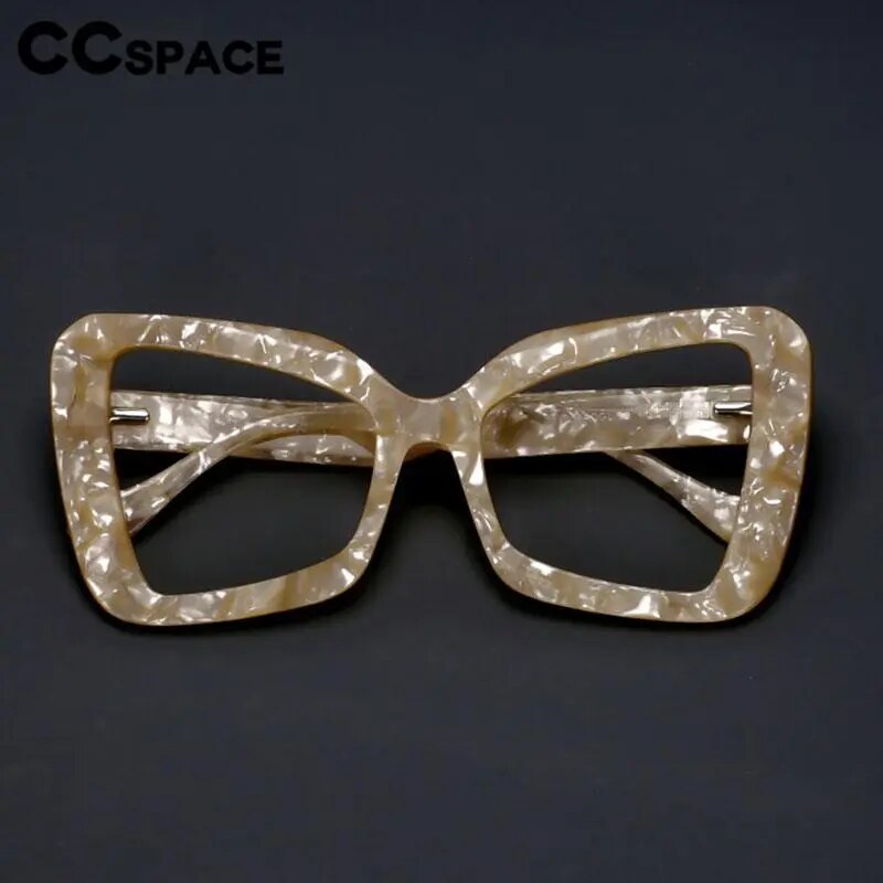 CCspace Women's Full Rim Oversized Butterfly Acetate Hyperopic Reading Glasses R54066 Reading Glasses CCspace