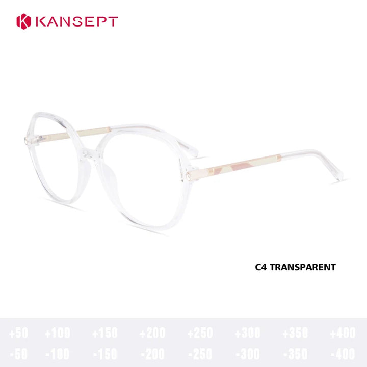 Kansept Women's Full Rim Oval Square Tr 90 Alloy Reading Glasses 712076