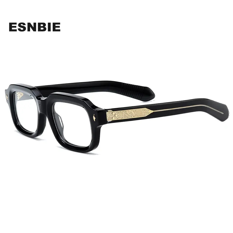 Esnbie 250097 Men's Full Rim Brow Line Square Thick Acetate Frames Esnbie