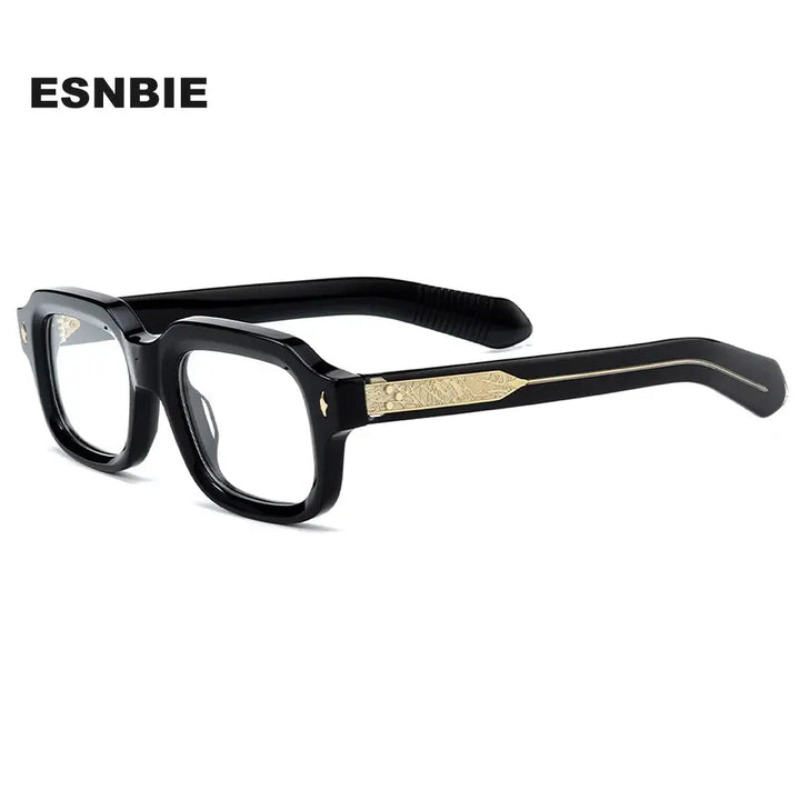 Esnbie 250097 Mens Full Rim Brow Line Square Thick Acetate Frames — view 1 | Esnbie at FuzWeb