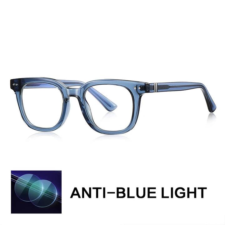 Gatenac Unisex Full Rim Square Tr 90 Titanium Reading Glasses Gxyj2229
