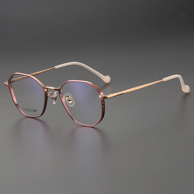 Aror Unisex Full Rim Polygon Oval Titanium Eyeglasses 610032