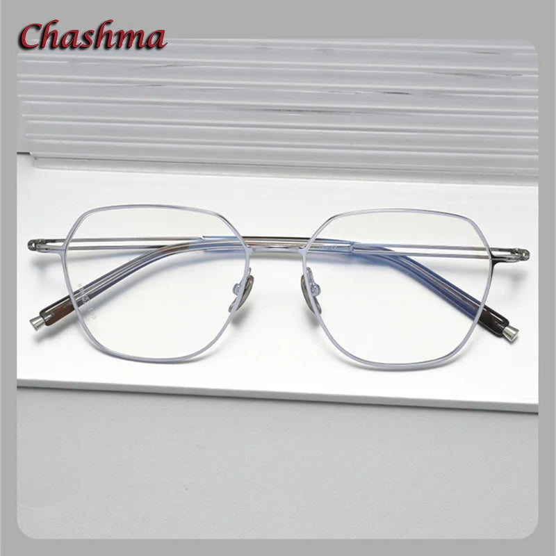 Chashma Ochki Women's Full Rim Flat Top Oval Titanium Eyeglasses 83124