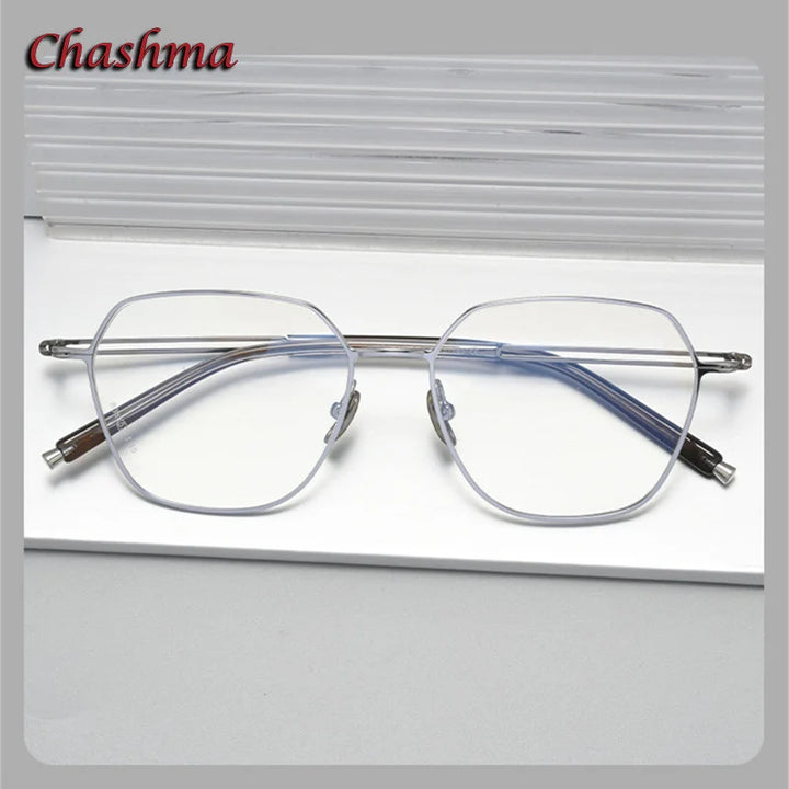 Chashma Ochki Women's Full Rim Flat Top Oval Titanium Eyeglasses 83124