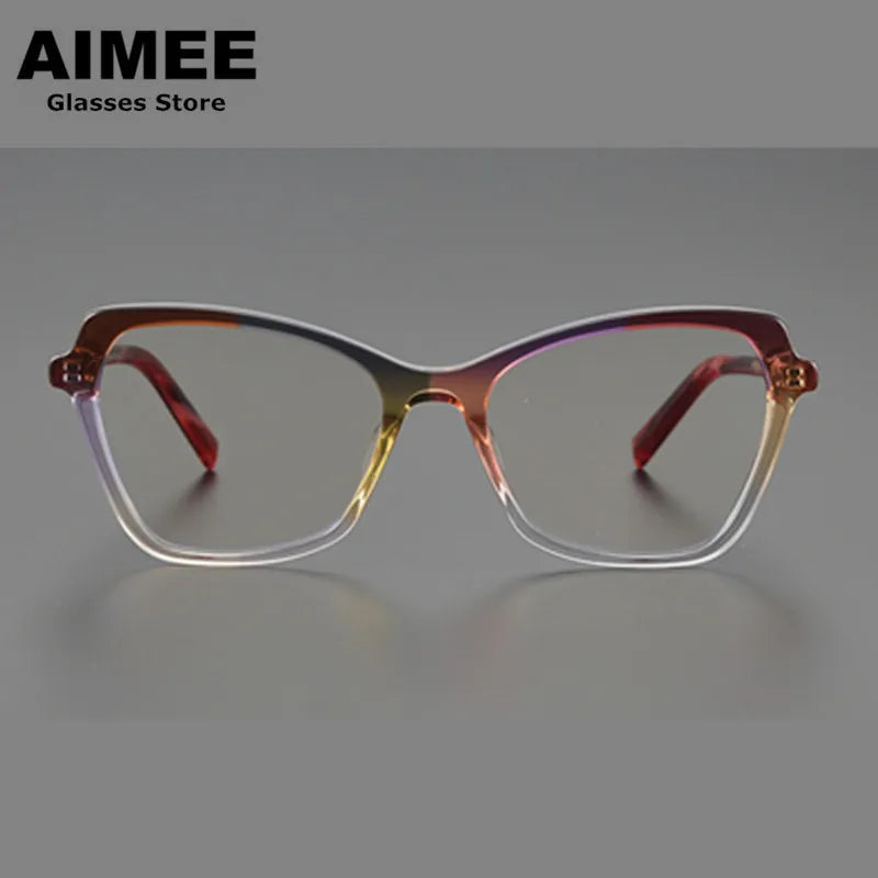 Aimee Unisex Full Rim Square Cat Eye Acetate Eyeglasses 8024 Full Rim Aimee   