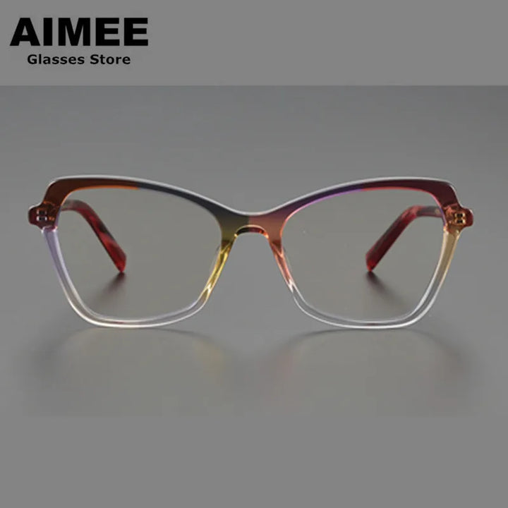 Aimee Unisex Full Rim Square Cat Eye Acetate Eyeglasses 8024 Full Rim Aimee   