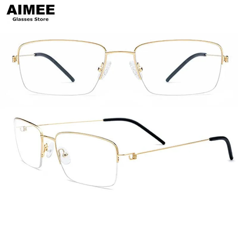 Aimee Unisex Semi Rim Square Alloy Eyeglasses 28263 Semi Rim Aimee   