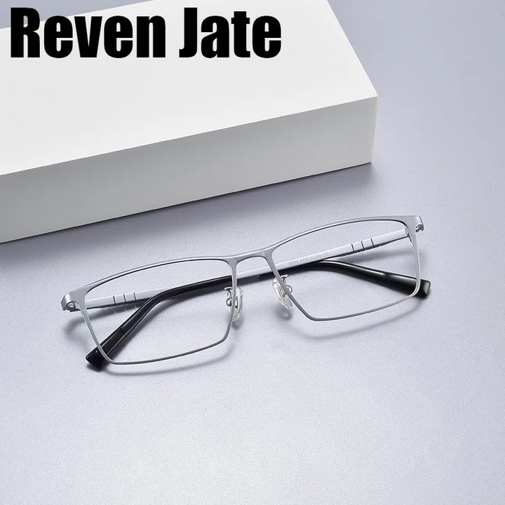 Reven Jate Unisex Full Rim Polygon Square Titanium Eyeglasses 65050