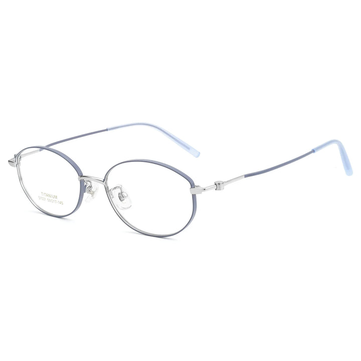 Xbora Unisex Full Rim Oval Pure Titanium Eyeglasses S7031 — view 5 | Xbora at FuzWeb